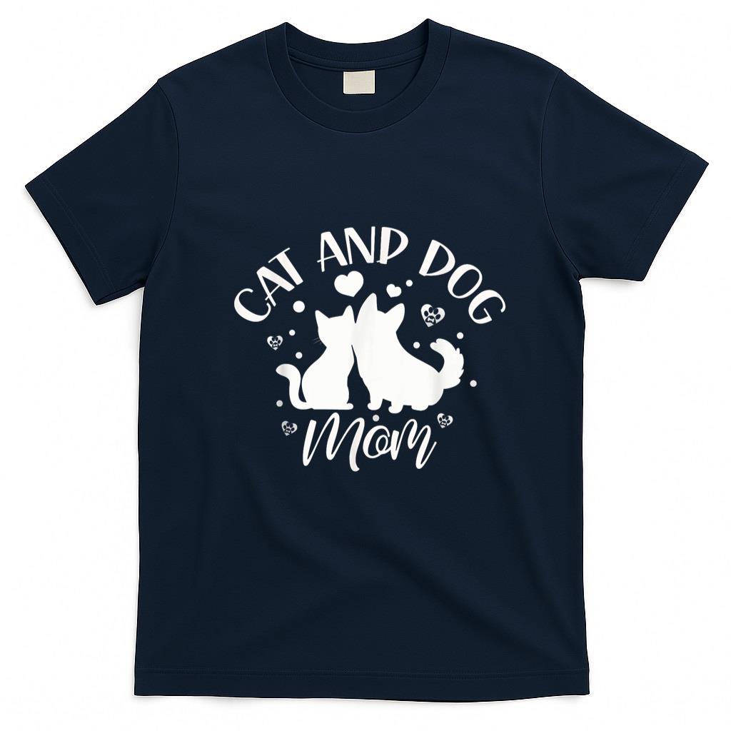 Pet Mom Halloween Shirt - Cat And Dog Mom Girl Lover Dogs Cats Mother Mommy Mama T-Shirt
