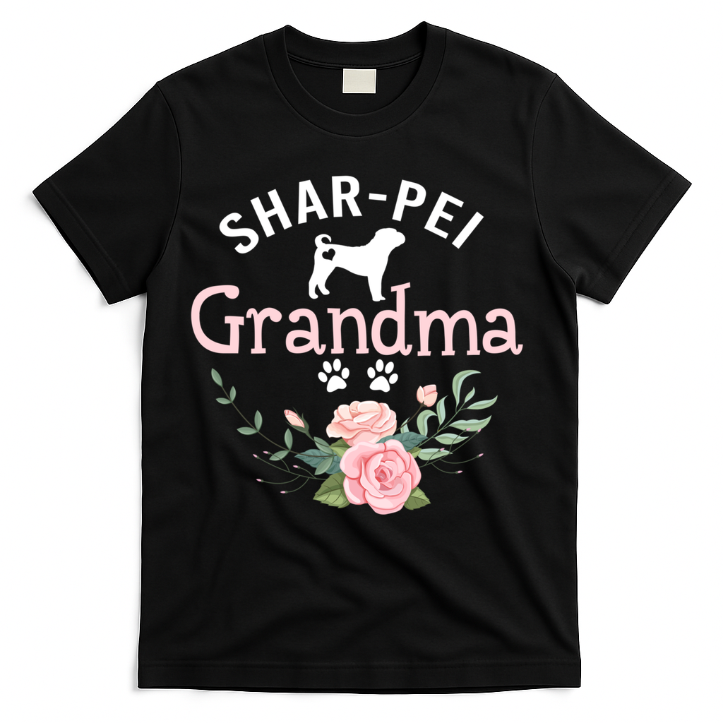 Shar Pei Grandma Funny Gift Mom Cute Dog Lover Christmas Gift T-Shirt