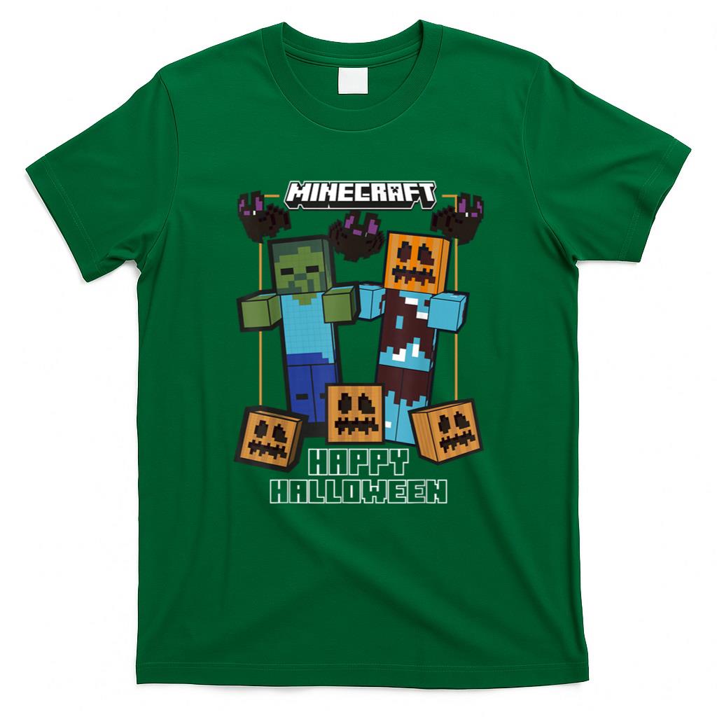 Halloween Shirt - Minecraft Happy Halloween Pumpkin Zombie Fun T-Shirt