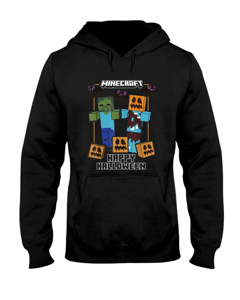 Halloween Shirt - Minecraft Happy Halloween Pumpkin Zombie Fun T-Shirt