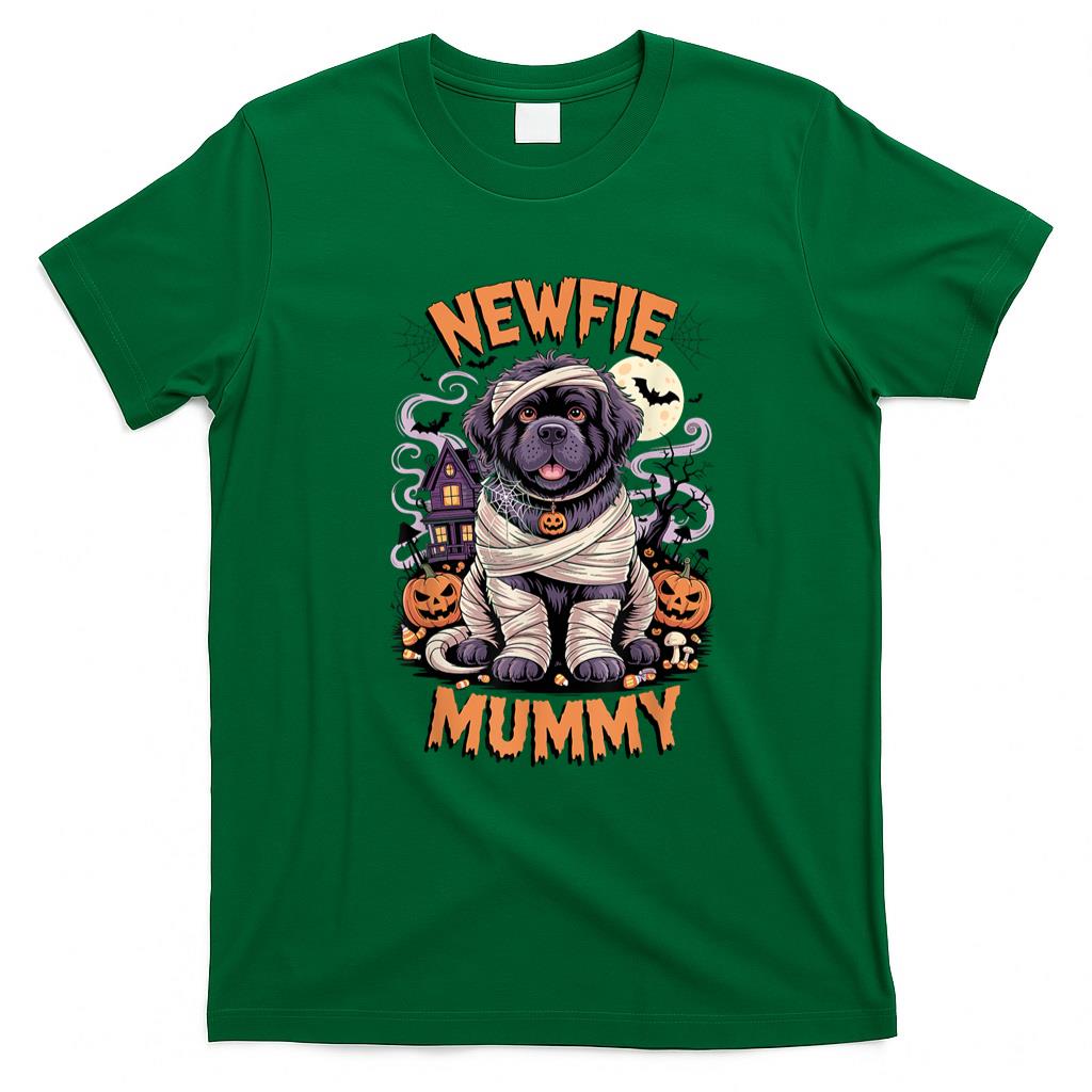 Pet Mom Halloween Shirt - Newfoundland Funny Halloween Costume Dog Owner Newfie Mummy T-Shirt