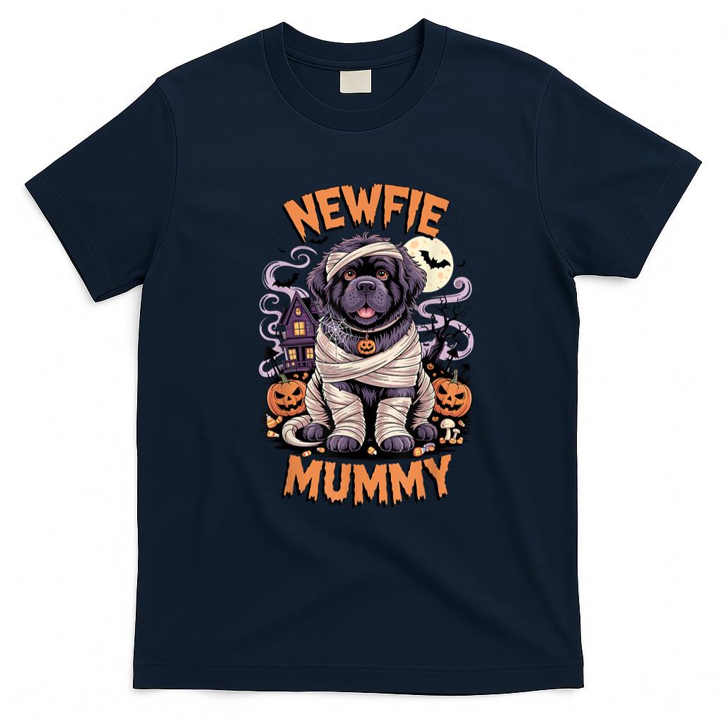 Pet Mom Halloween Shirt - Newfoundland Funny Halloween Costume Dog Owner Newfie Mummy T-Shirt