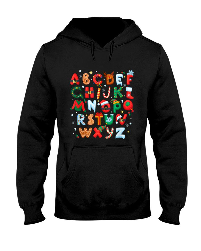 Teacher Christmas Alphabet Back To School Holiday Learning T-Shirt