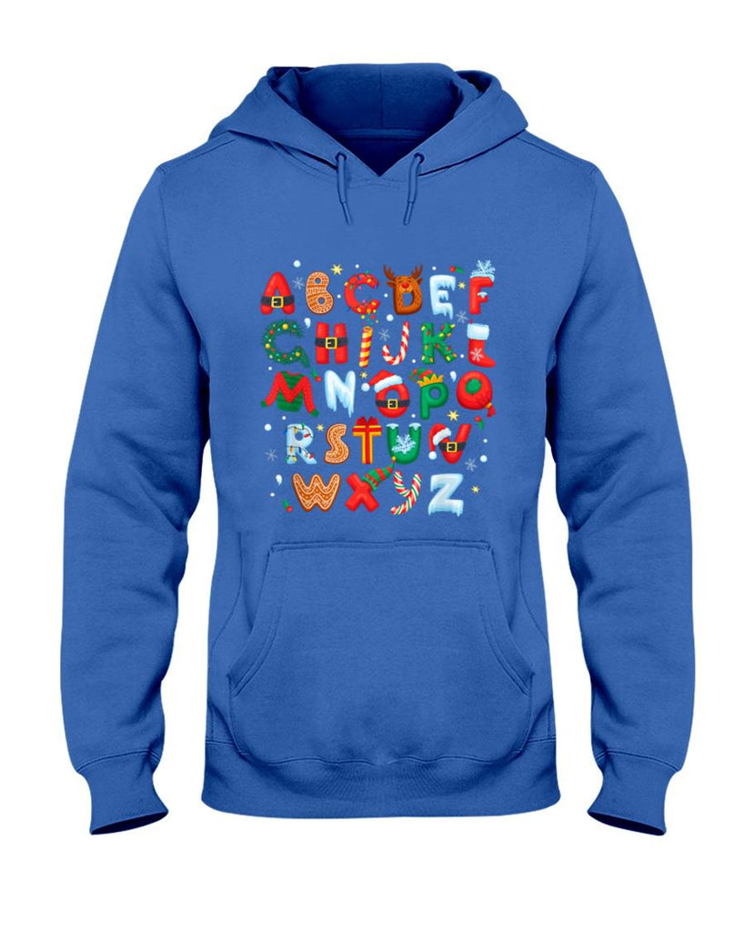 Teacher Christmas Alphabet Back To School Holiday Learning T-Shirt