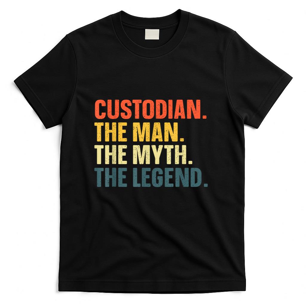 Custodian Art For Men Janitor School Custodian Appreciation T-Shirt