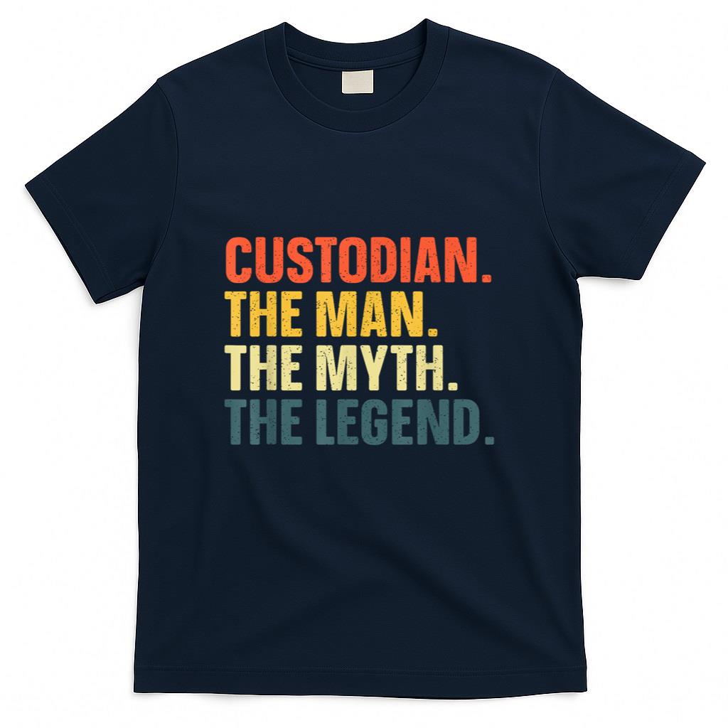 Custodian Art For Men Janitor School Custodian Appreciation T-Shirt