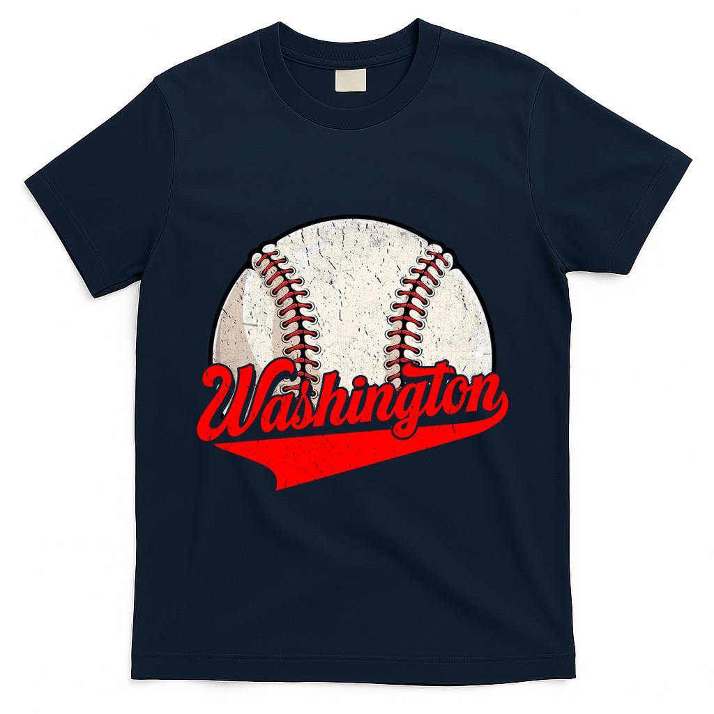 Washington Dc Vintage Baseball Lover Funny Dad Mom Cute Gift T-Shirt