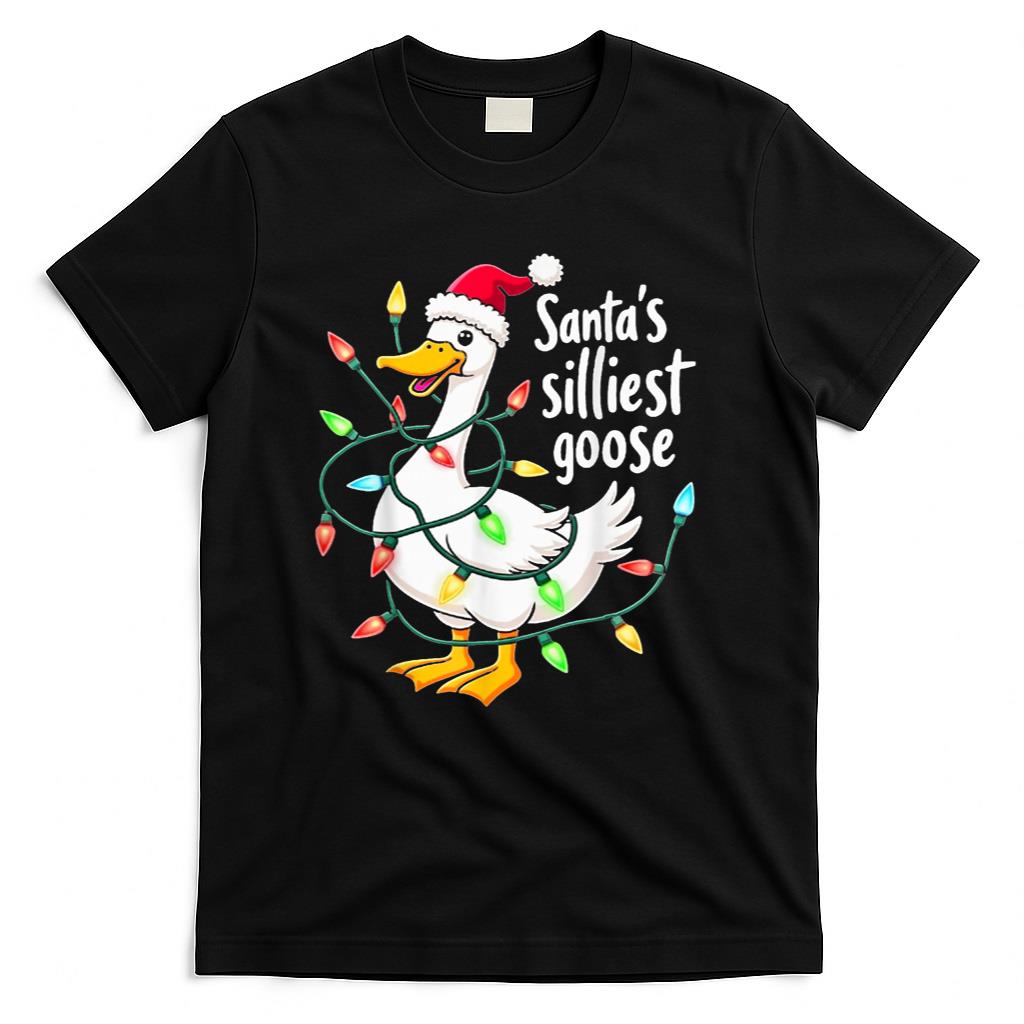 Santas Silliest Goose Funny Christmas Tee T-Shirt