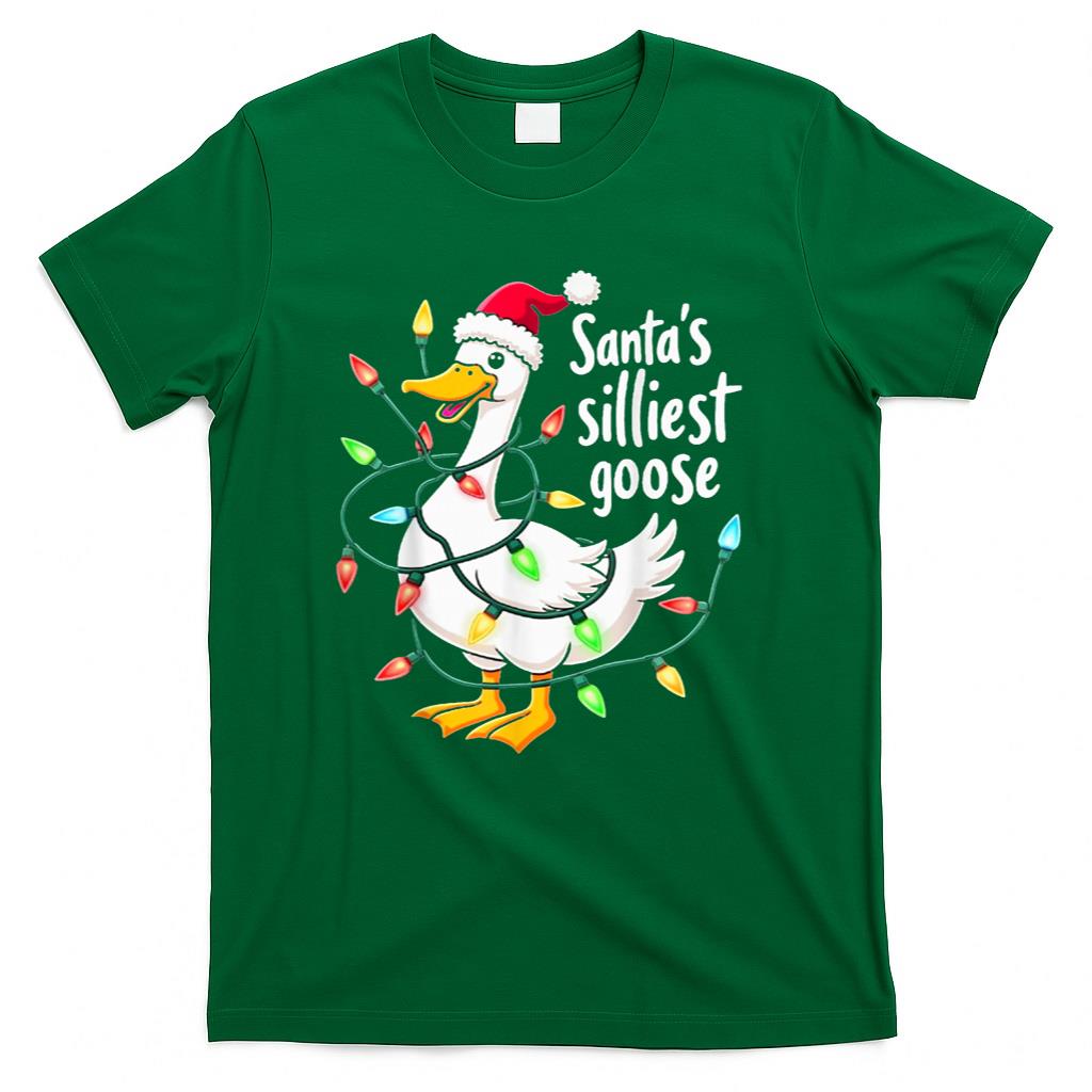 Santas Silliest Goose Funny Christmas Tee T-Shirt