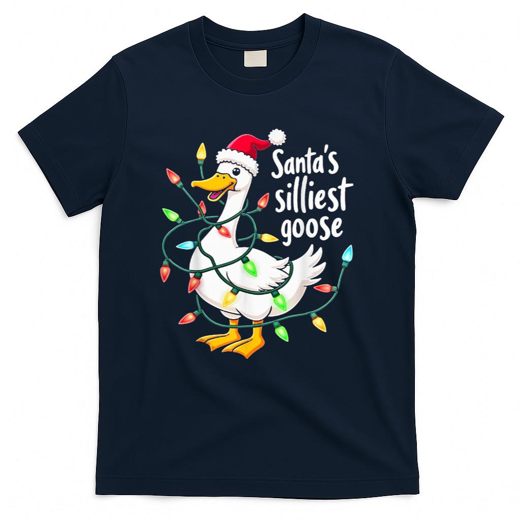 Santas Silliest Goose Funny Christmas Tee T-Shirt