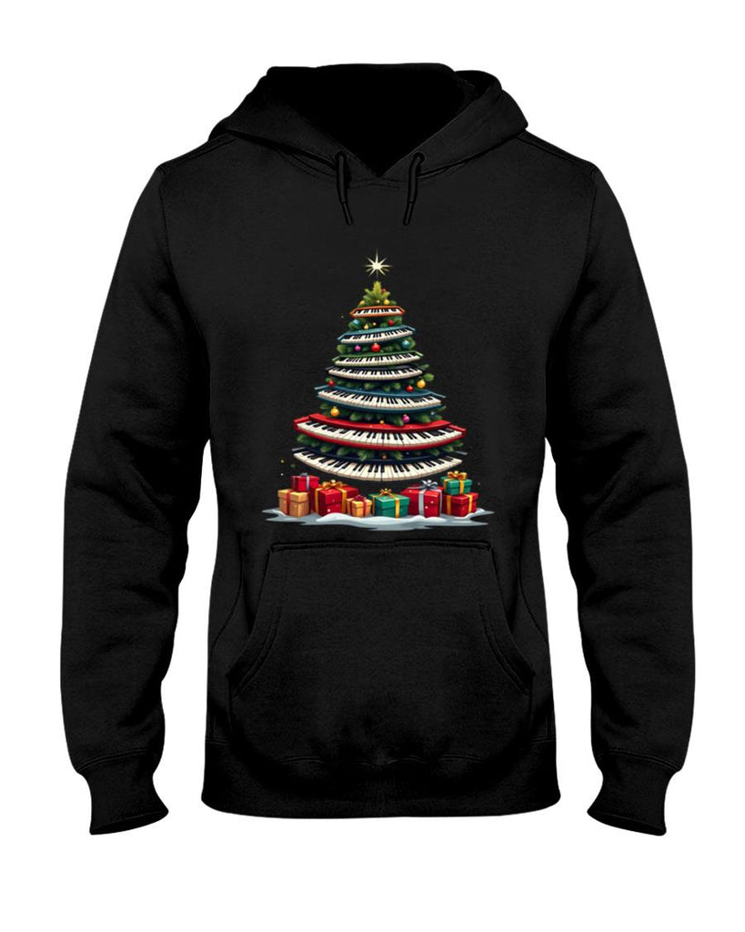 Christmas Tree Piano Keyboard Holiday Music Lover Design Long Sleeve T-Shirt