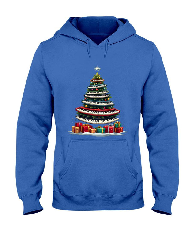 Christmas Tree Piano Keyboard Holiday Music Lover Design Long Sleeve T-Shirt