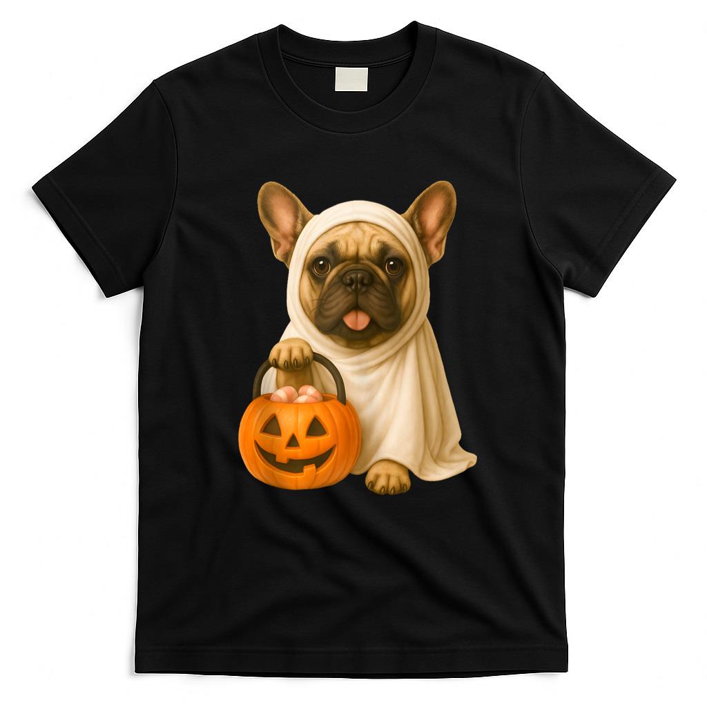 Pet Mom Halloween Shirt - Cute Halloween Frenchie Ghost Dog Pumpkin French Bulldog Tank Top