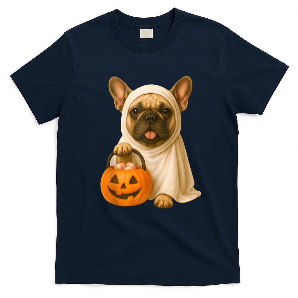 Pet Mom Halloween Shirt - Cute Halloween Frenchie Ghost Dog Pumpkin French Bulldog Tank Top