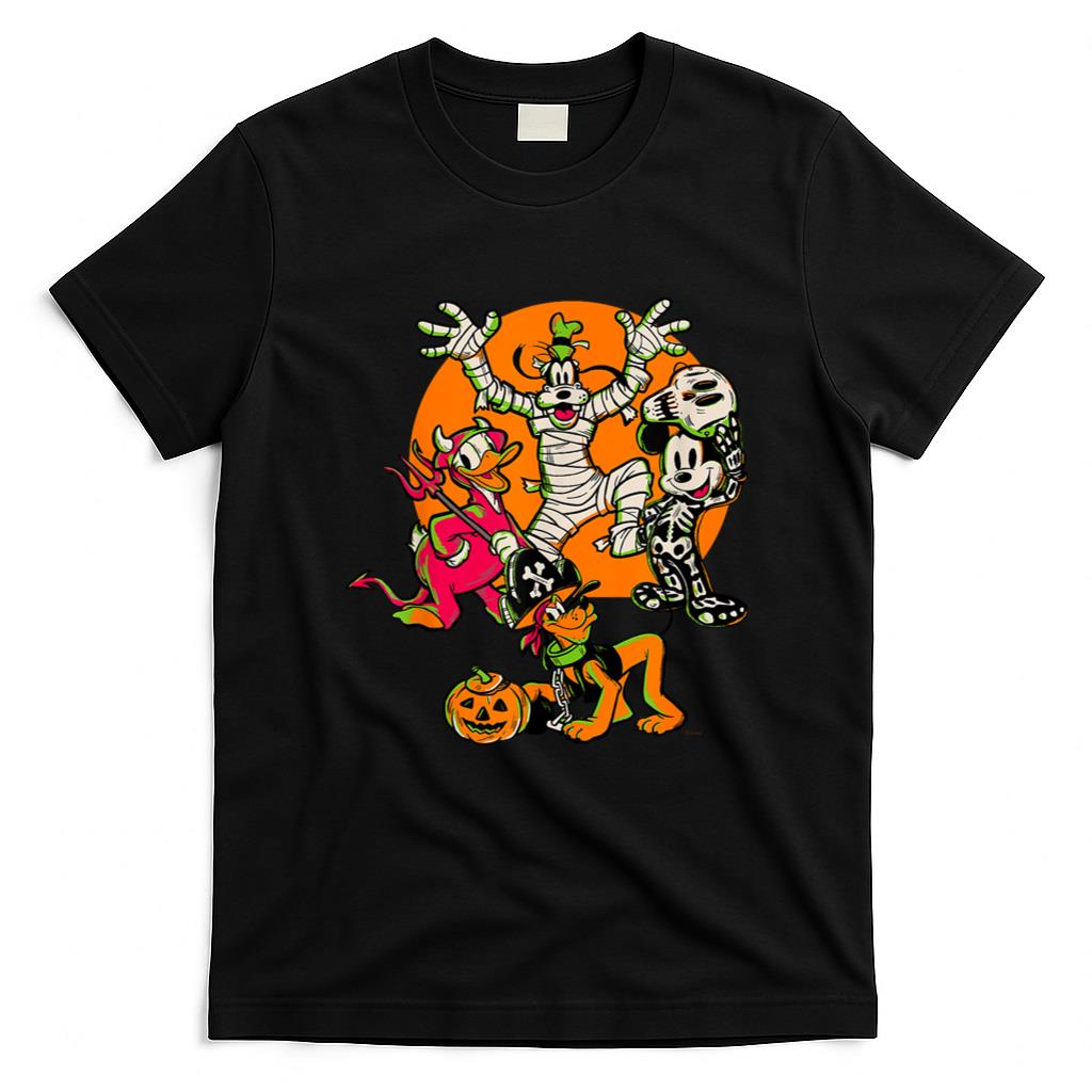 Halloween Shirt - Disney 100 Mickey Donald Goofy & Pluto Halloween Costumes T-Shirt