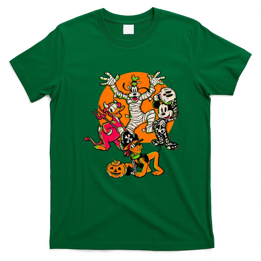 Halloween Shirt - Disney 100 Mickey Donald Goofy & Pluto Halloween Costumes T-Shirt