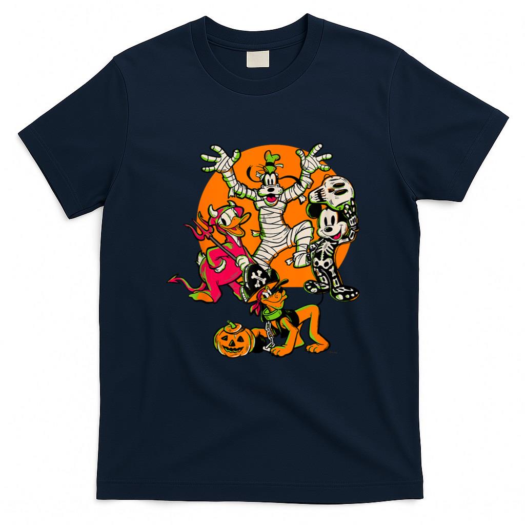 Halloween Shirt - Disney 100 Mickey Donald Goofy & Pluto Halloween Costumes T-Shirt