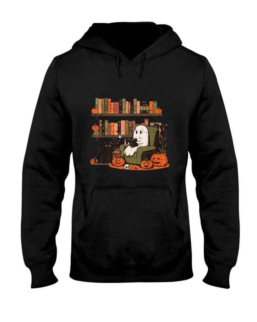 Halloween Shirt - Ghost Library Reading Books Halloween Men Women Kids T-Shirt