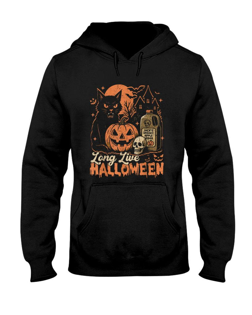 Halloween Shirt - Long Live Halloween Funny Pumpkin Halloween Black Cat T-Shirt