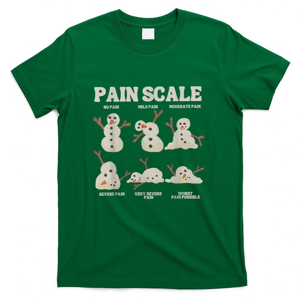 Pain Scale Snowman Funny Nurse Christmas ICU Nurse T-Shirt