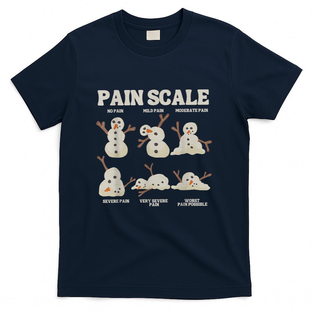 Pain Scale Snowman Funny Nurse Christmas ICU Nurse T-Shirt