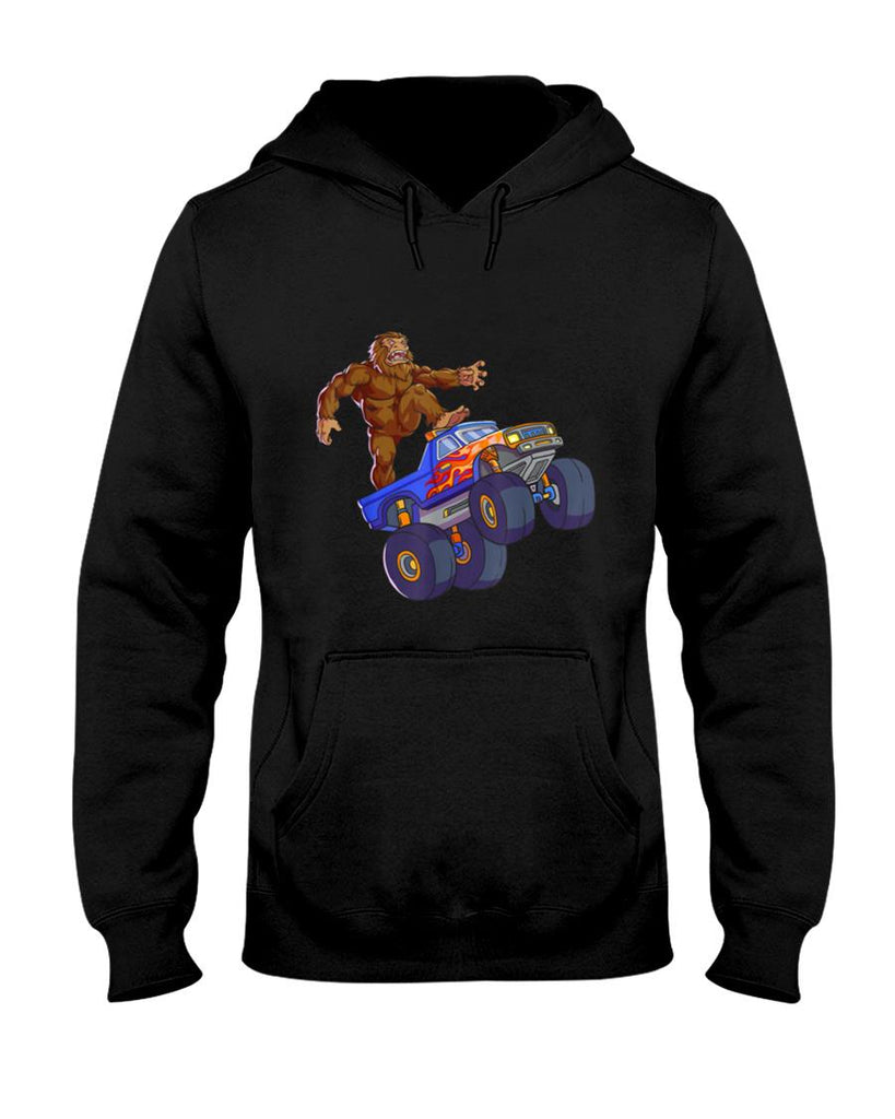 Bigfoot Riding Monster Truck Funny Sasquatch Monster Truck T-Shirt