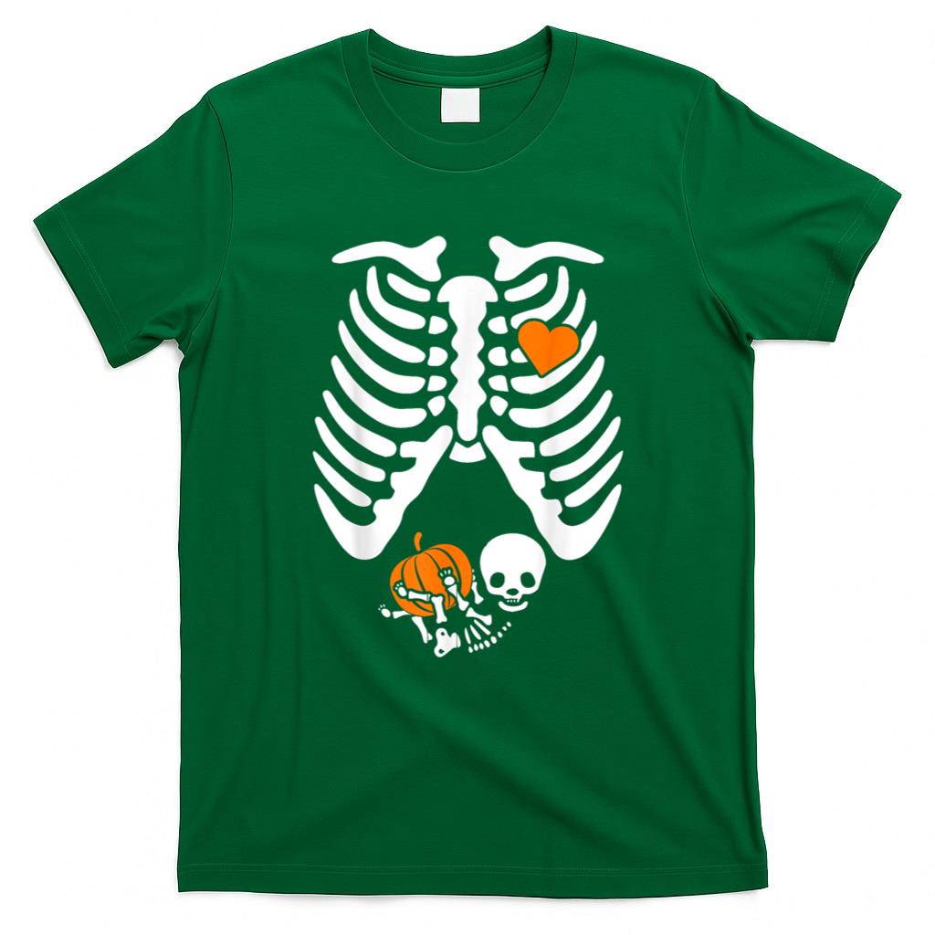 Halloween Shirt - Women Skeleton Pregnancy Announcement Mom Halloween T-Shirt