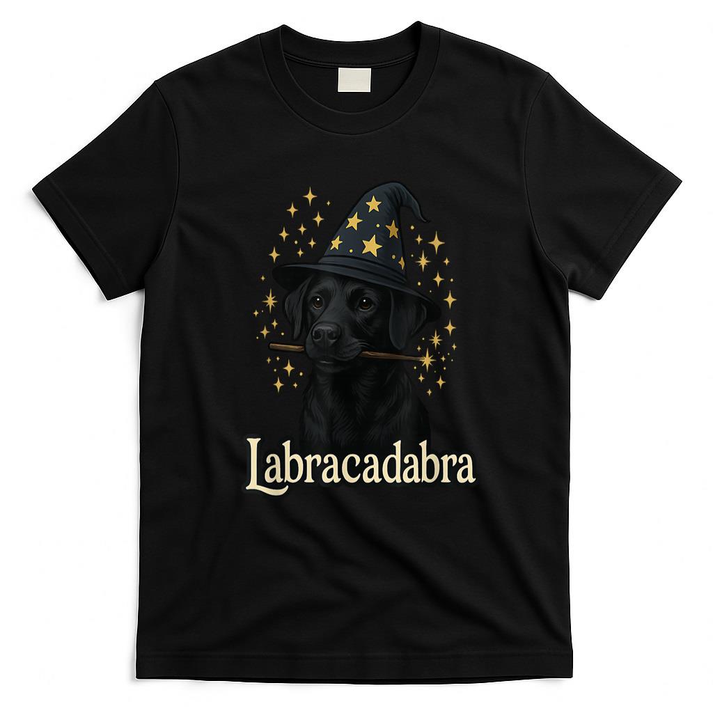 Pet Mom Halloween Shirt - Labracadabra Funny Black Lab Dog Wizard Halloween Costume T-Shirt
