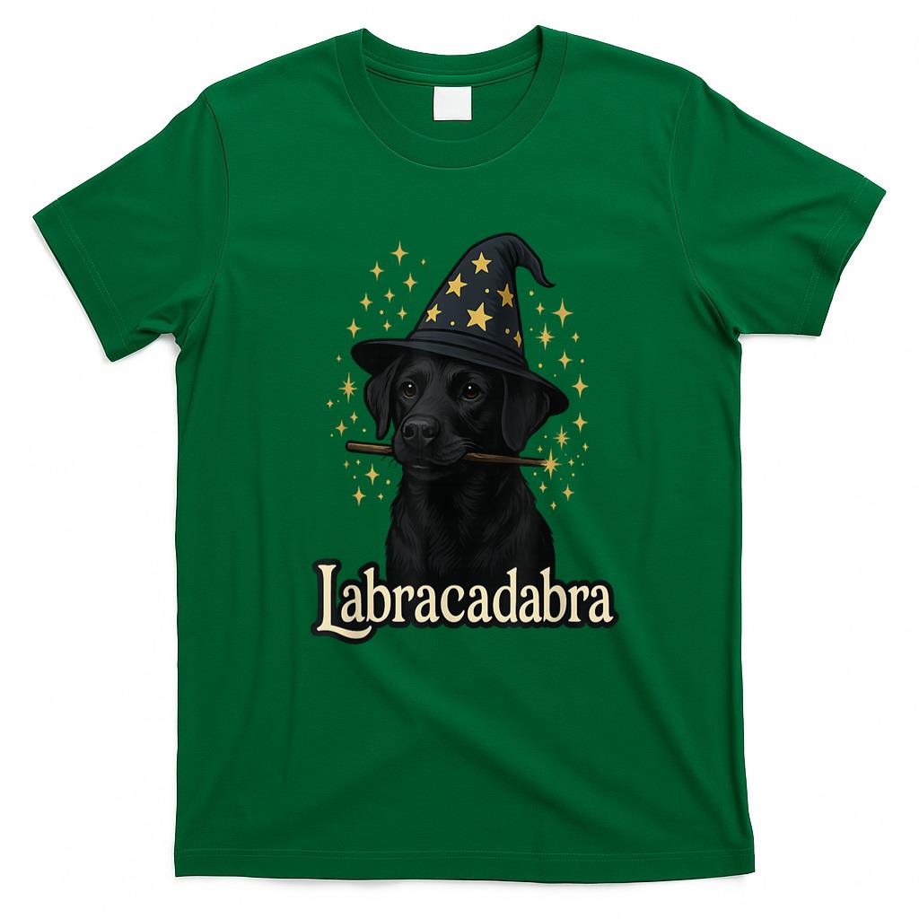 Pet Mom Halloween Shirt - Labracadabra Funny Black Lab Dog Wizard Halloween Costume T-Shirt