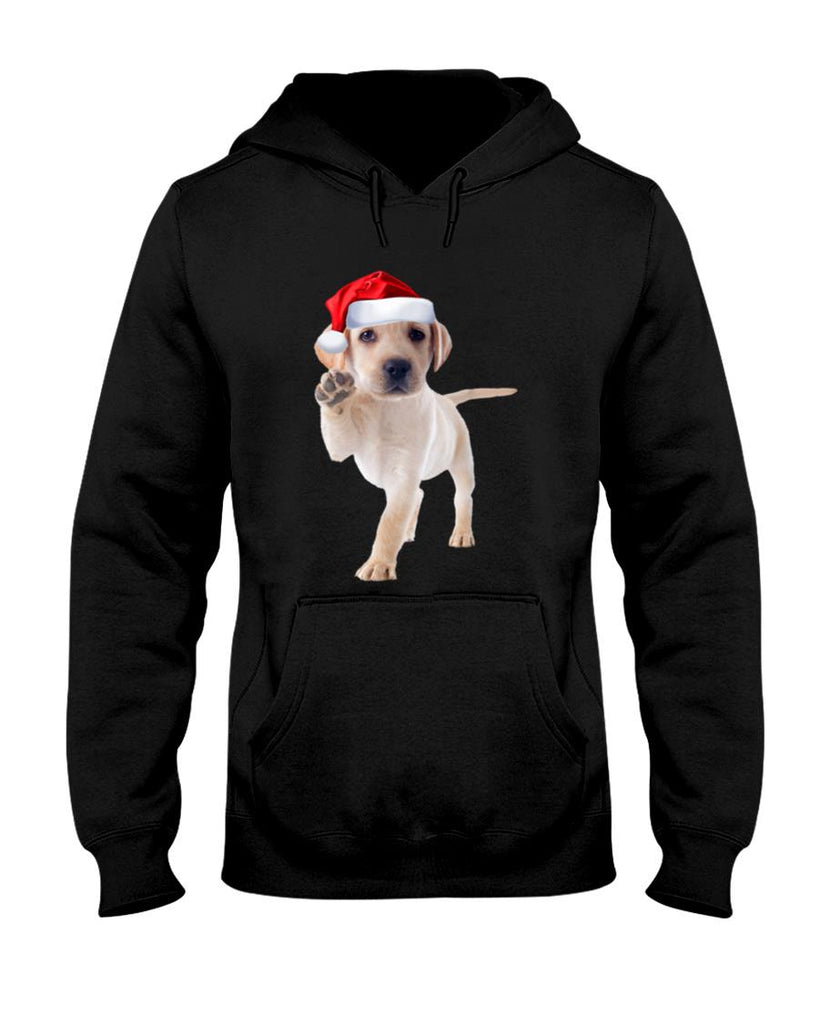 Cute Yellow Lab Puppy Shirt Santa Hat Funny Christmas Gift T-Shirt