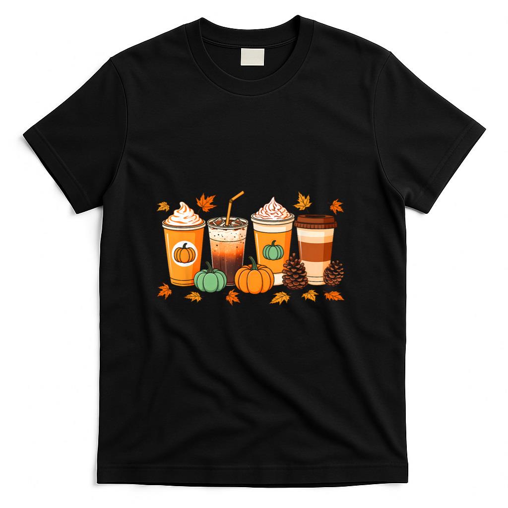 Fall Thanksgiving Pumpkin Spice Coffee Latte Autumn Season T-Shirt