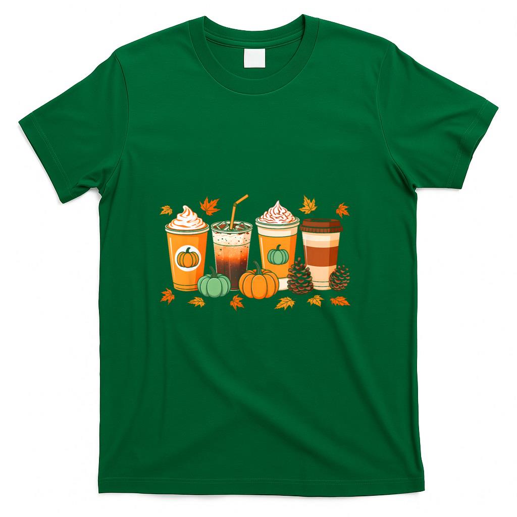 Fall Thanksgiving Pumpkin Spice Coffee Latte Autumn Season T-Shirt