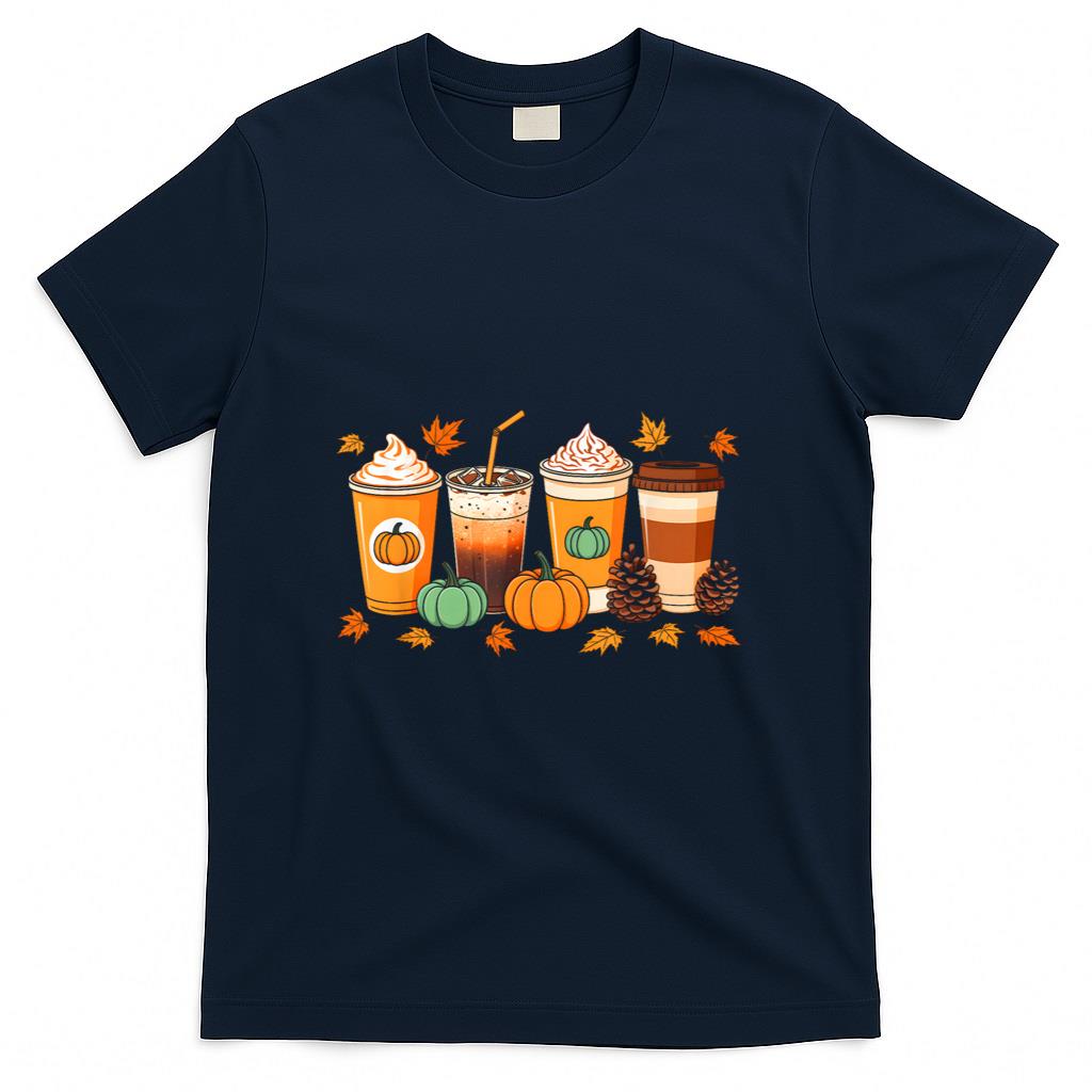 Fall Thanksgiving Pumpkin Spice Coffee Latte Autumn Season T-Shirt