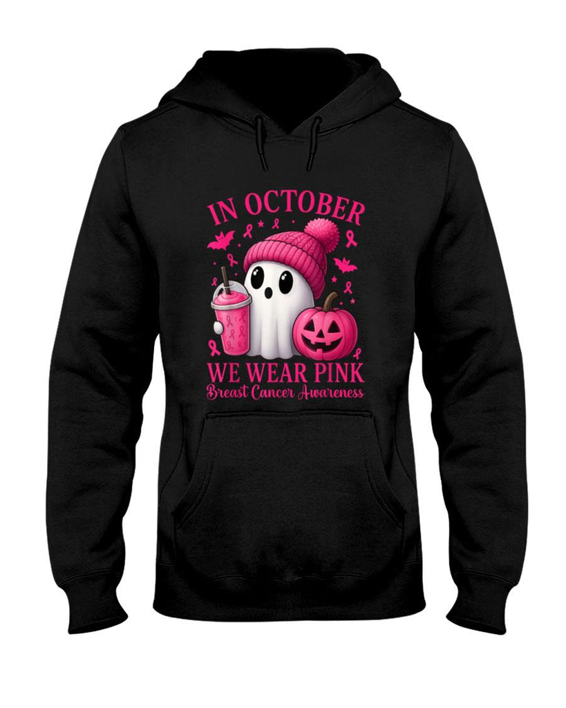 Halloween Shirt - Breast Cancer Halloween Women in October We Wear Pink T-Shirt