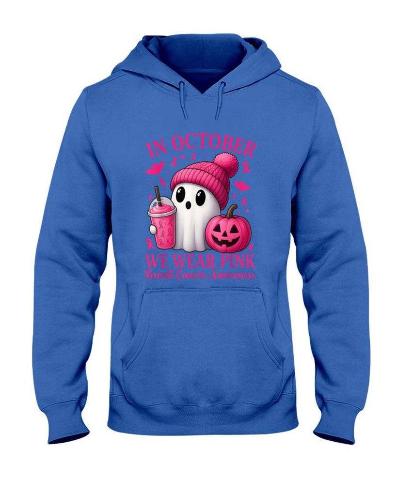 Halloween Shirt - Breast Cancer Halloween Women in October We Wear Pink T-Shirt