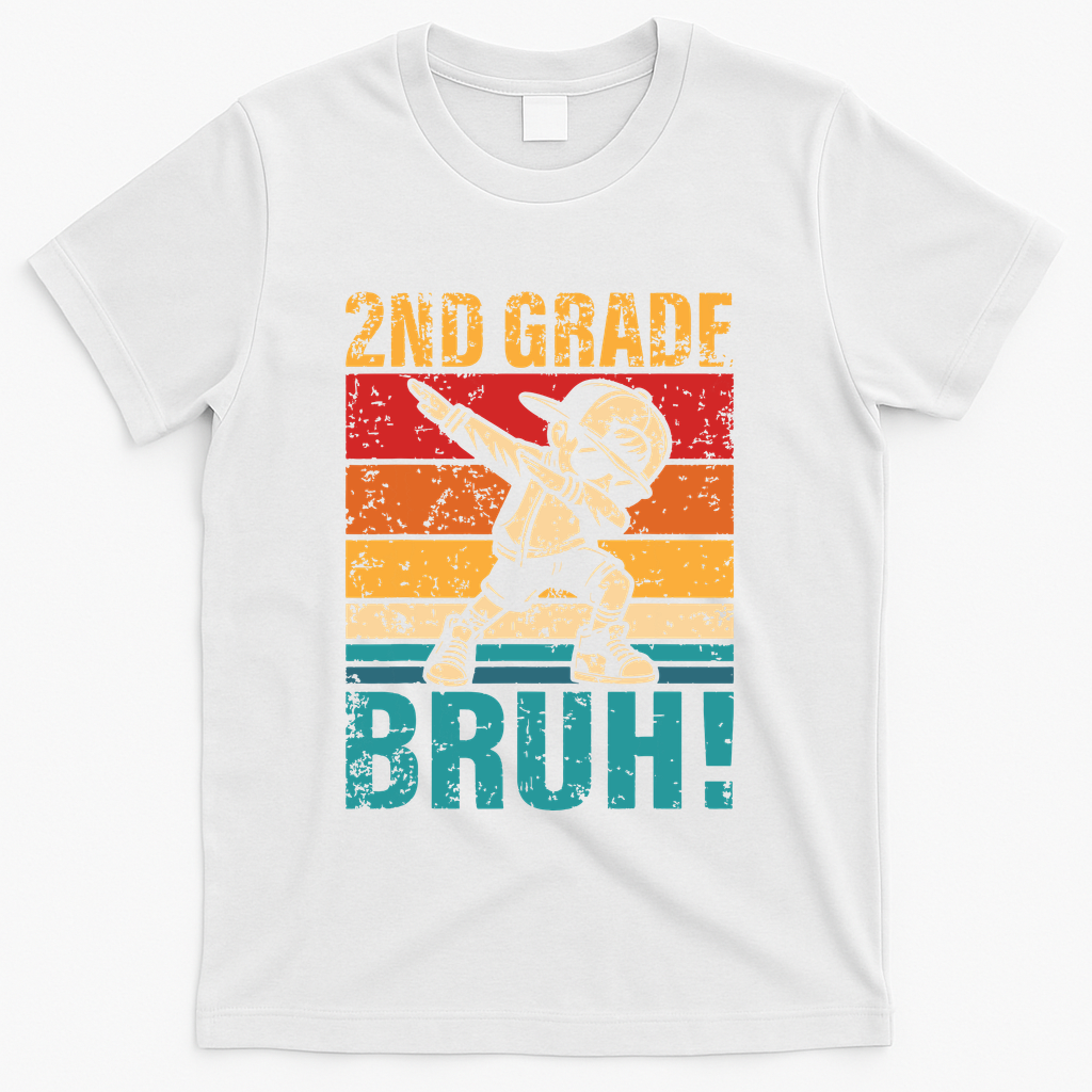 2nd Grade Bruh Dabbing Boy Second Grade Squad Boy Student T-Shirt - White