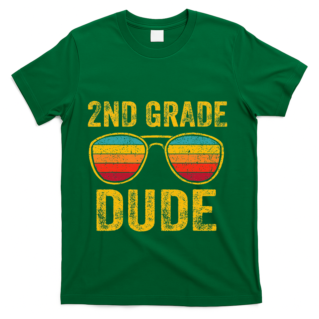 2nd Grade Dude Back To School Second Grade Students T-Shirt - Green