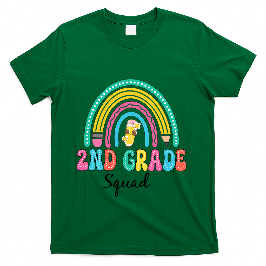 2nd Grade Squad Second Teacher Student Team Back To School T-Shirt - Green