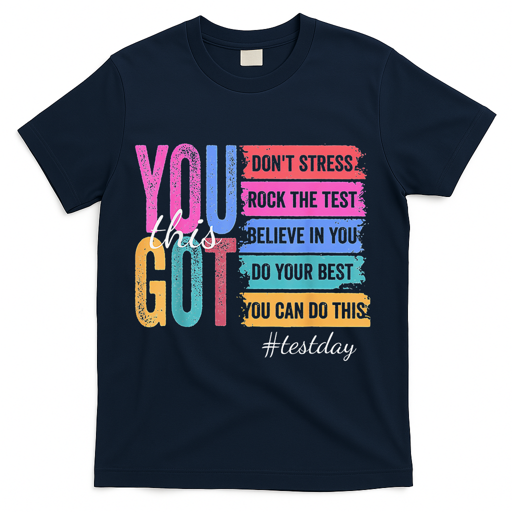 2You Got This DonT Stress Rock The Test Test Day T-Shirt - Navy