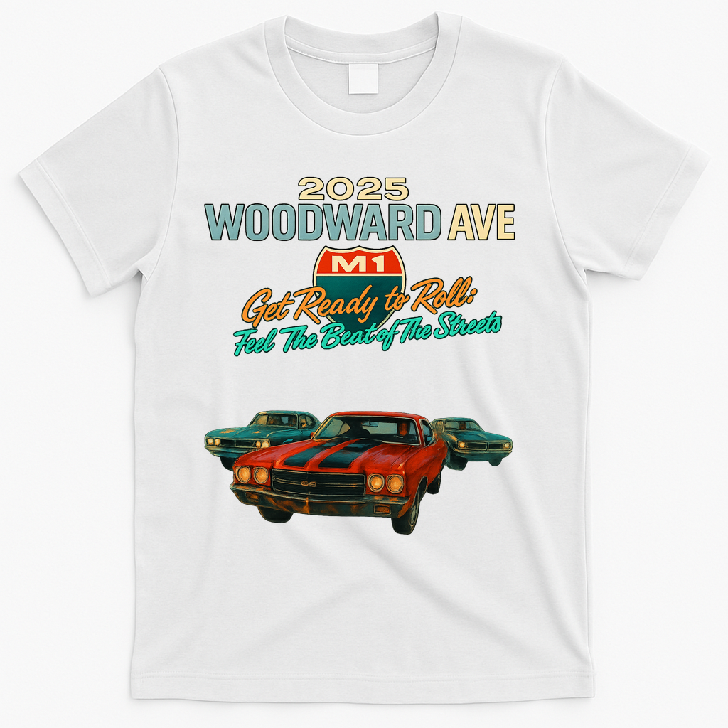2025 Woodward Ave M1 Get Ready To Roll  T-Shirt - White
