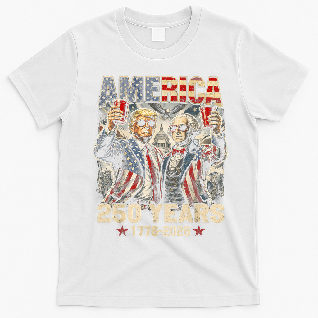 250 Years Donald Trump George Washington 1776-2026  T-Shirt - White