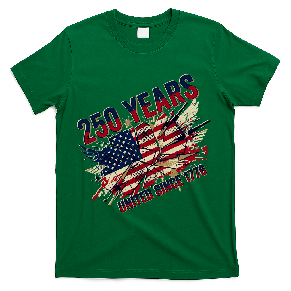 250 Years United Since 1776 Celebrating United States Of America 250th Birthday T-Shirt - Green