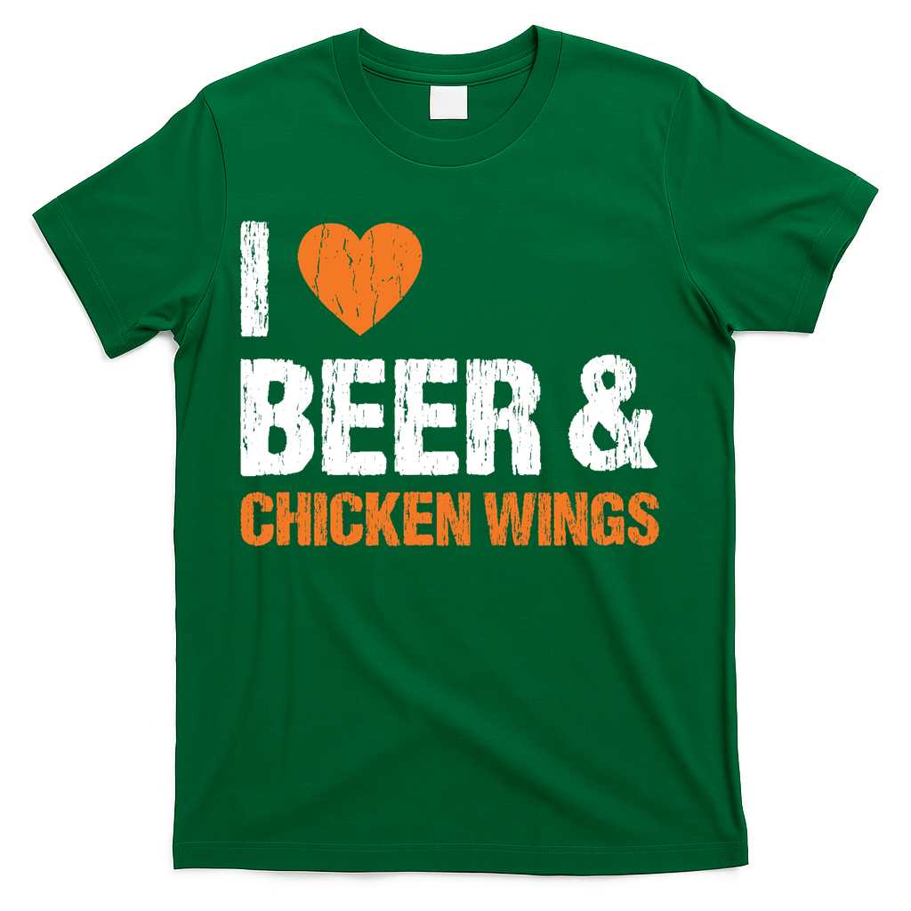 I Love Chicken Wings & Beer Funny Food Eating Lover Gift T-Shirt