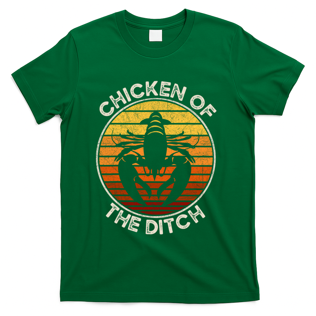 Chicken Of The Ditch Crawfish Boil Party Funny Cajun Lobster T-Shirt