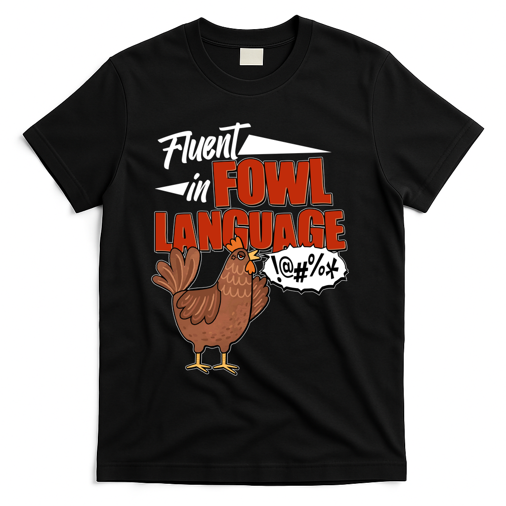 Funny Fluent In Fowl Language Chicken Lover T-Shirt