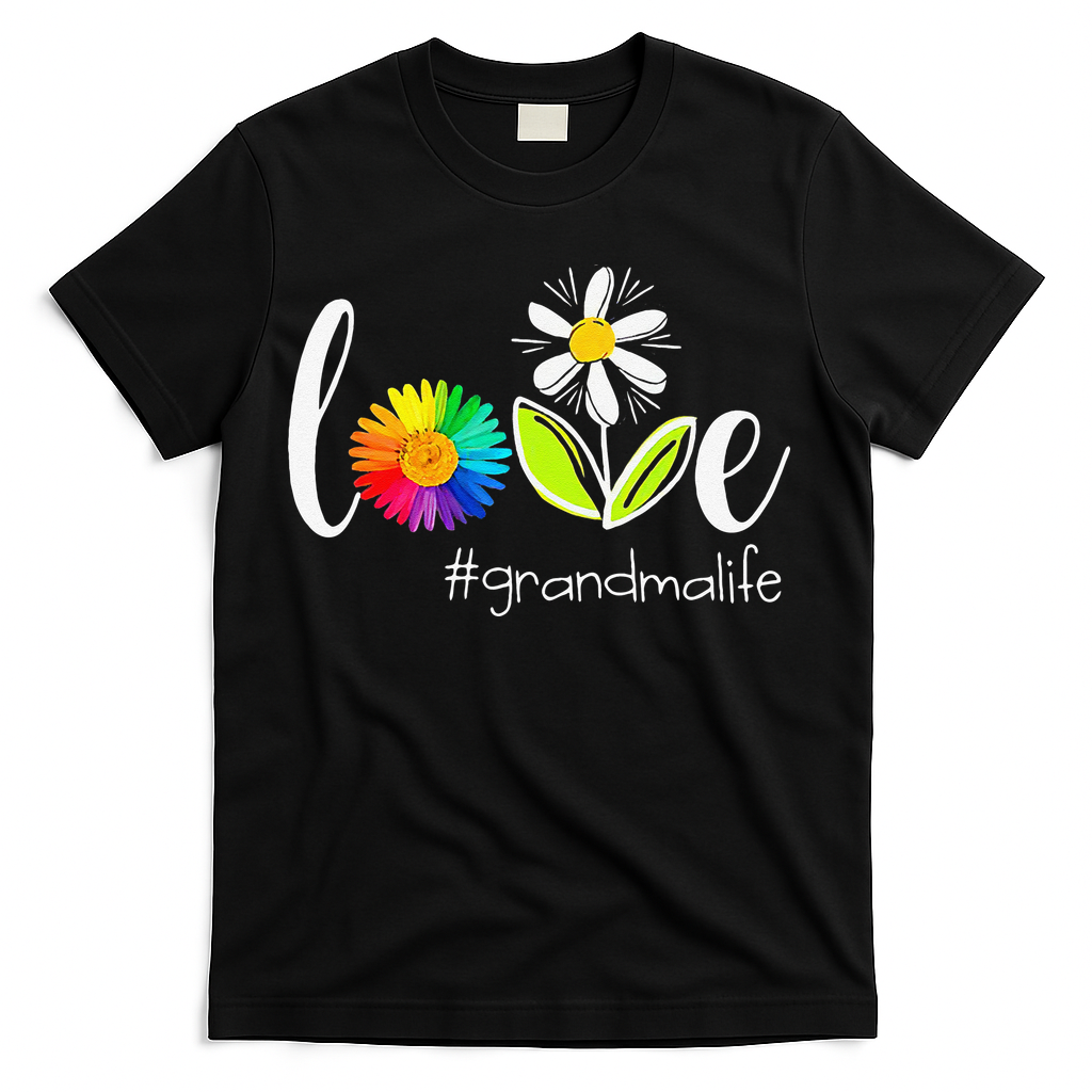 Love Grandma Life Wildlife Flower T-Shirt