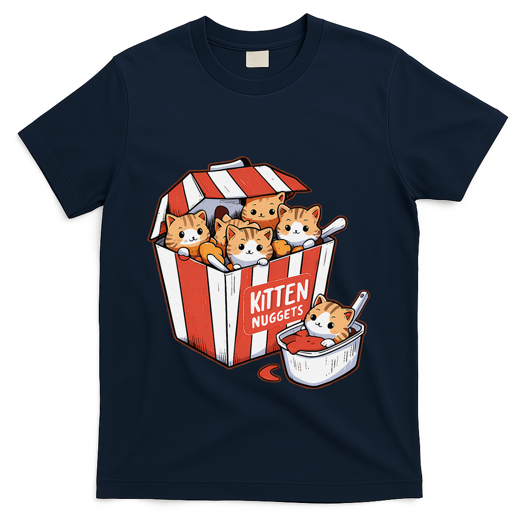 Kitten Nuggets Food Pun Cat Kittens Chicken Nuggets T-Shirt