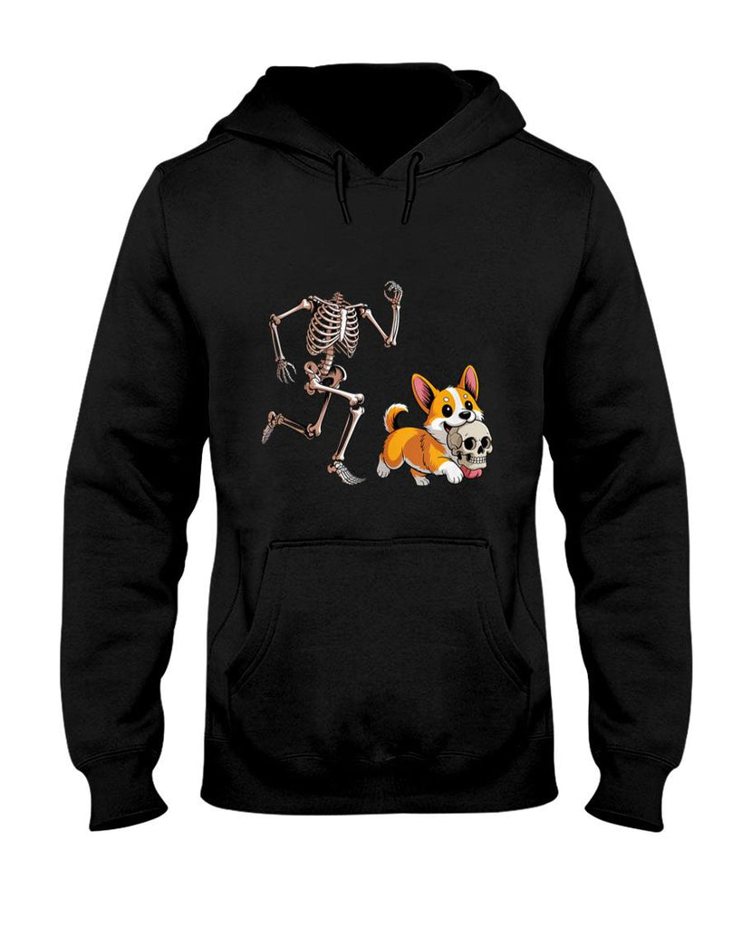 Pet Mom Halloween Shirt - Funny Skeleton Chasing Corgi Halloween Dog Mom Pet Lover Tank Top