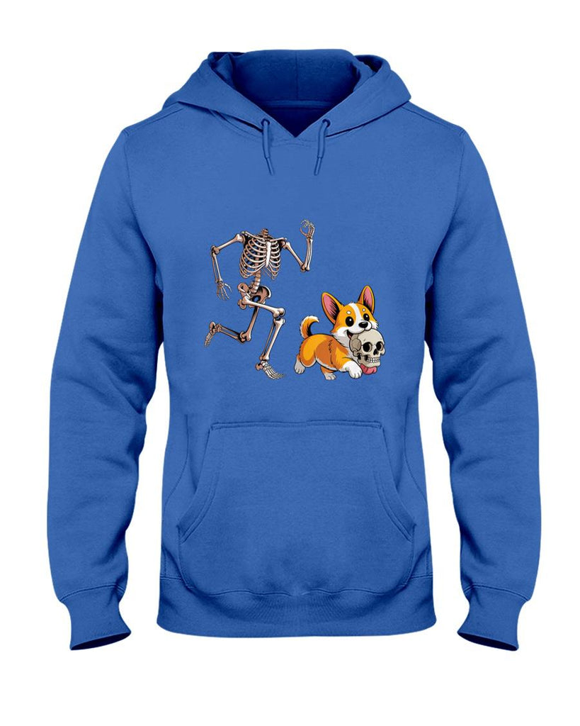 Pet Mom Halloween Shirt - Funny Skeleton Chasing Corgi Halloween Dog Mom Pet Lover Tank Top