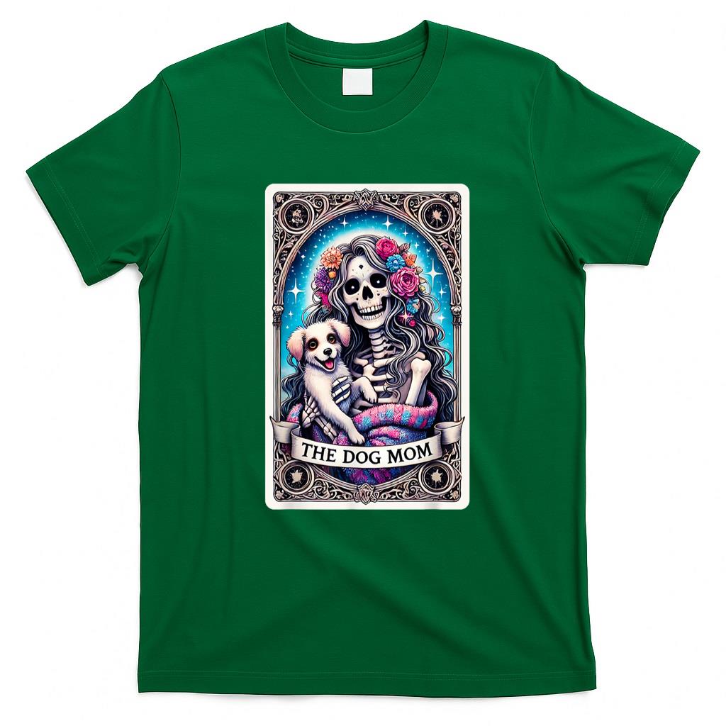 Pet Mom Halloween Shirt - The Dog Mom Skeleton Tarot Card Funny Pet Mama Puppy Lovers Men Women T-Shirt